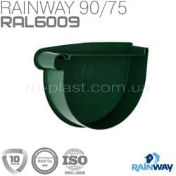 Заглушка воронки левая зелёная RAINWAY 90мм