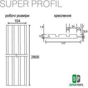 Рейковая МДФ панель Super Profil размеры