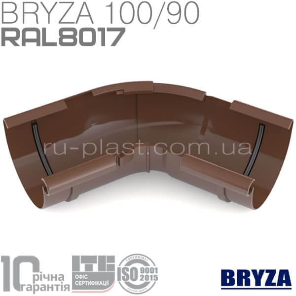 Угол внутренний регулируемый 120°-145° коричневый BRYZA 100мм